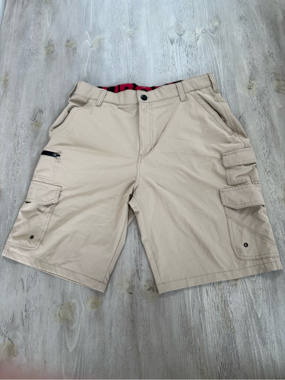 Men's Tan Cargo Shorts with Multiple Pockets